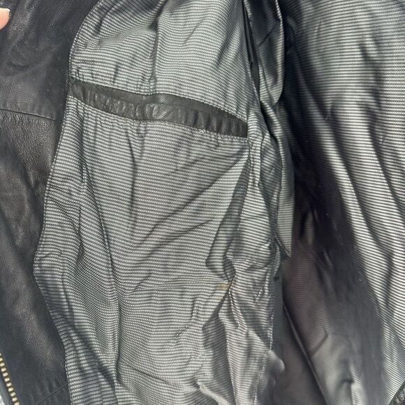 Roundtree Yorke Lambskin Leather Jacket Black Full Zip Collared Mens Size Large - Picture 15 of 15